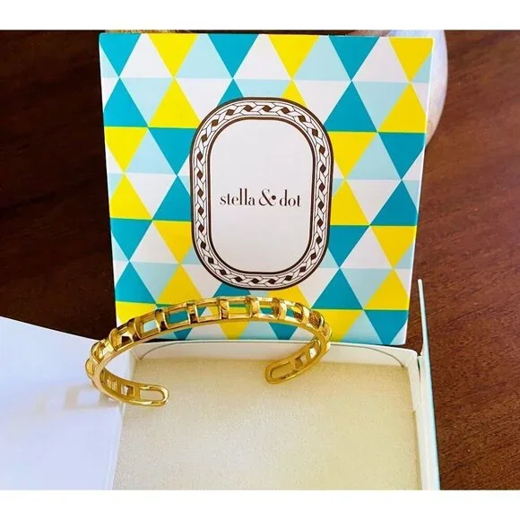 💜 Stella & Dot Cage Cuff GOLD Brand New! - Picture 5 of 6
